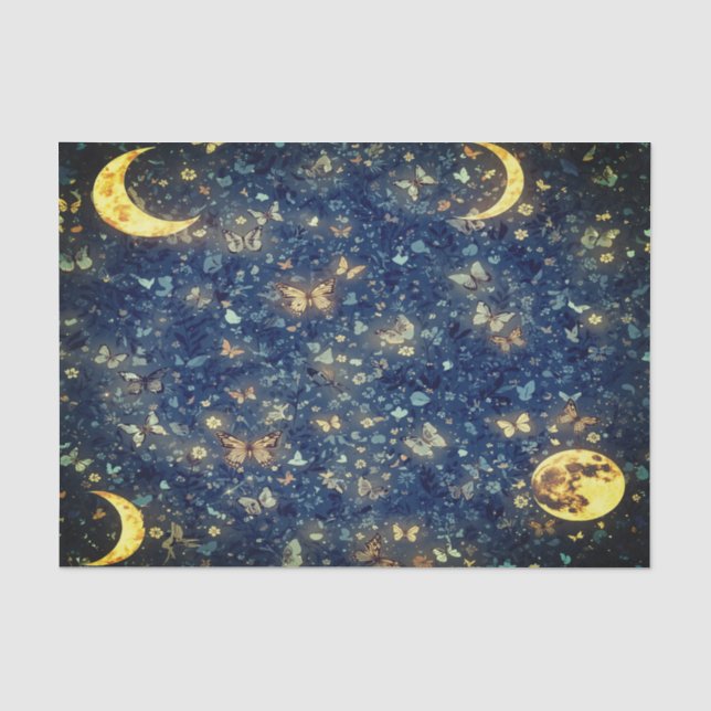 Lunar Glow Cosmic Night Garden Tissue Paper (Front)