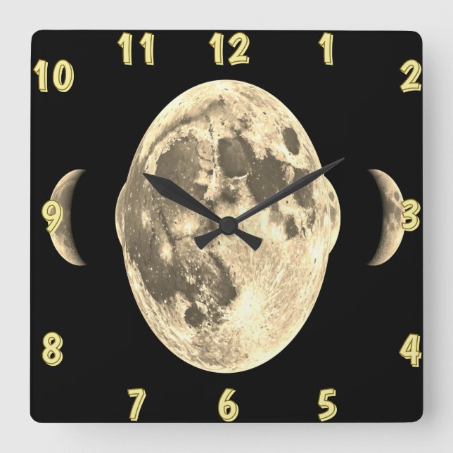 Lunar Glow Wall Clock – Cosmic Wall Art (Front)