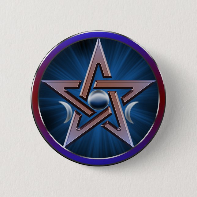 Lunar Goddess Pentagram Button (Front)