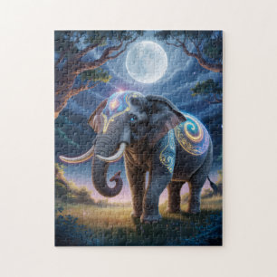 Lunar Guardian Elephant Jigsaw Puzzle