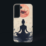 Lunar Lotus Flow Phone Case<br><div class="desc">A glowing lotus blooms beneath a red moon, symbolising purity and transformation under cosmic light—a serene and mystical phone case.</div>