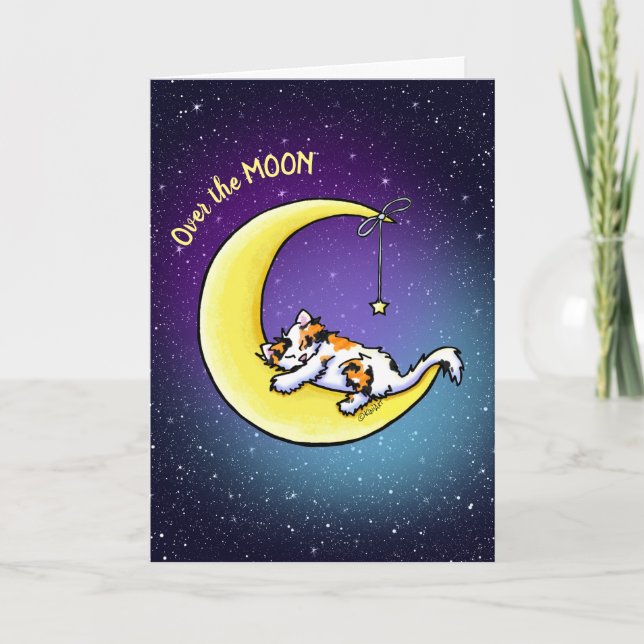 Lunar Love Calico Cat Card (Front)