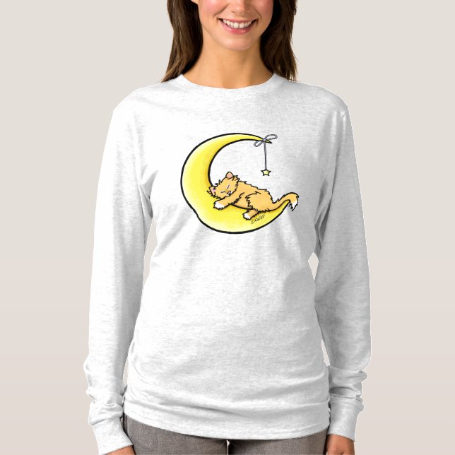 Lunar Love Orange Cat T-Shirt (Front)