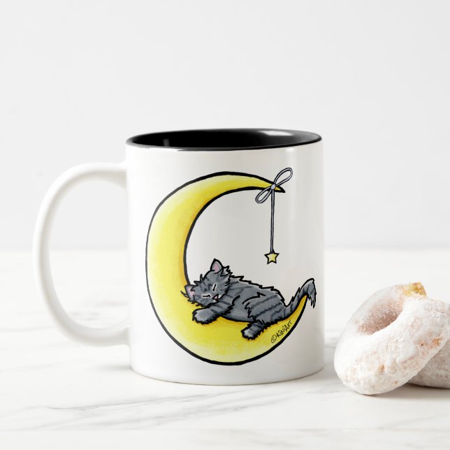 Lunar Love Tabby Cat Mug (With Donut)