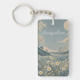 Lunar Meadow Personalised Key Ring