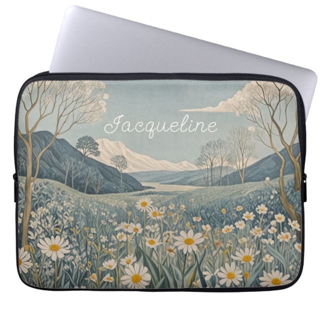 Lunar Meadow Personalized  Laptop Sleeve (Front)