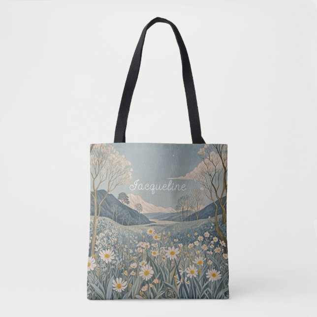 Lunar Meadow Personalized  Tote Bag (Front)
