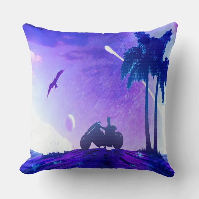 Lunar Mirage – Palestinian Digital Art Throw Pillo Cushion (Front)