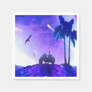 Lunar Mirage – Surreal Palestinian Digital Art Pap Napkin