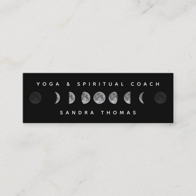 Lunar Moon Phases Celestial Yogi & Spiritual Coach Mini Business Card (Front)