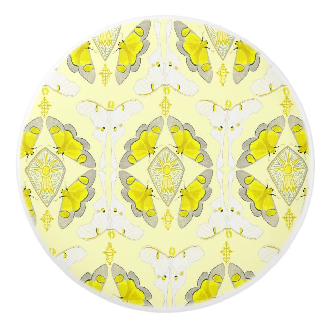 Lunar Moth  Ceramic Knob (Front)