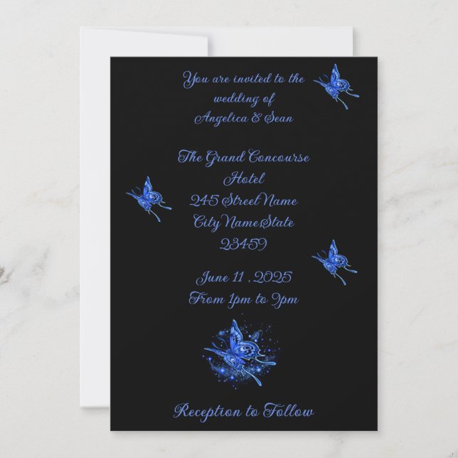 Lunar Moth Magical Wedding Invitation (Front)