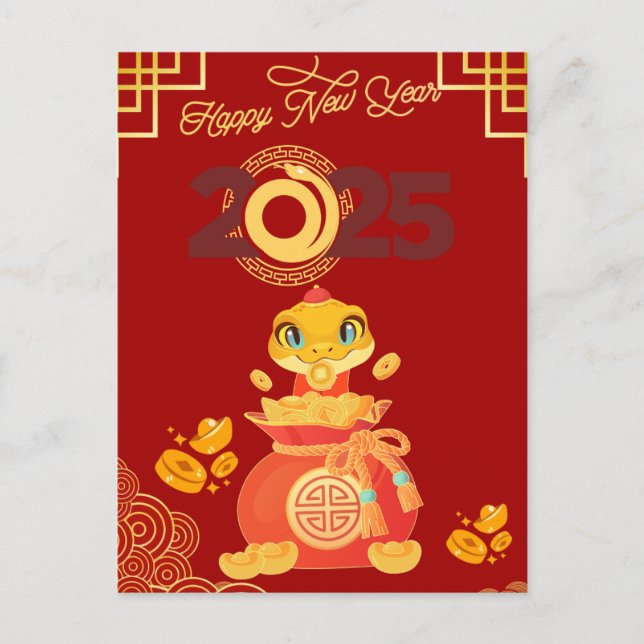 Lunar New Year 2025 snake card (Front)