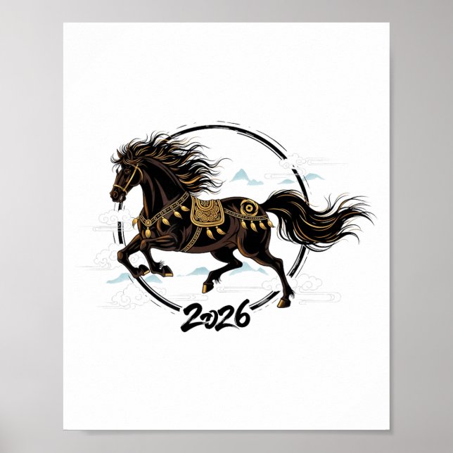 Lunar New Year 2026 Horse Chinese Zodiac Celebrati Poster (Front)