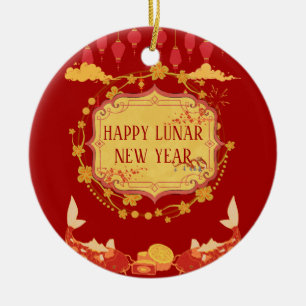Lunar New Year Celebration: A Night of Joy Ceramic Tree Decoration