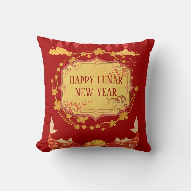 Lunar New Year Celebration: A Night of Joy Cushion (Front)