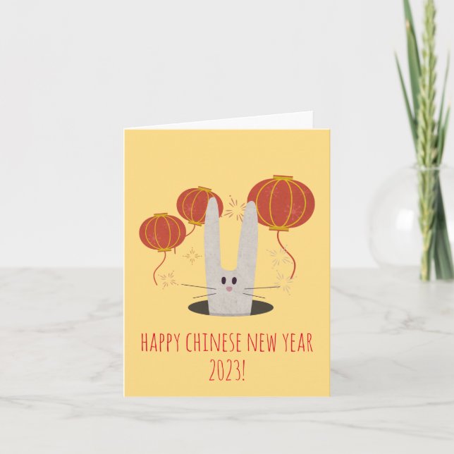Lunar New Year Greetings for the Year of Rabbit Ca Card (Front)