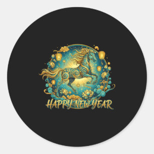 Lunar New Year Happy Chinese New Year Of The Horse Classic Round Sticker