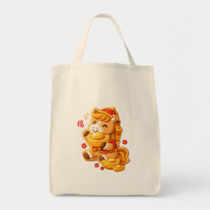Lunar new year horse tote bag