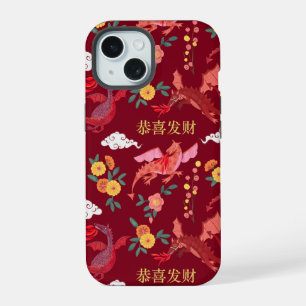 Lunar new year of the dragon red iPhone 15 case