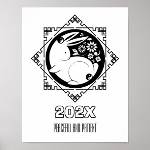 Lunar New Year Rabbit Colouring Poster