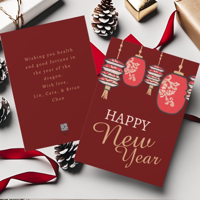 Lunar New Year Red Lantern Holiday Card (Creator Uploaded)