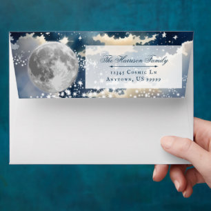 Lunar Night Sky Wedding Envelope