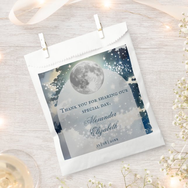 Lunar Night Sky Wedding Favour Bags (Clipped)