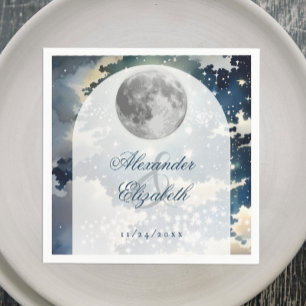 Lunar Night Sky Wedding Napkin