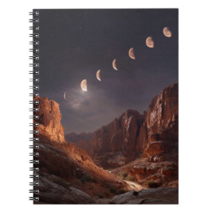 Lunar Phases Desert Canyon Notebook