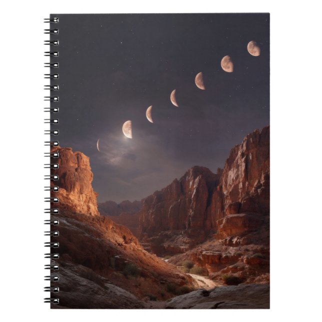 Lunar Phases Desert Canyon Notebook (Front)