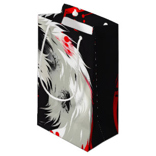 Lunar Red White Wolf Small Gift Bag
