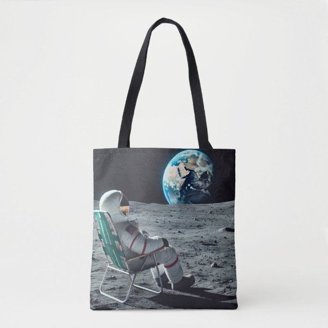Lunar Relaxation Astronaut Tote Bag  (Front)