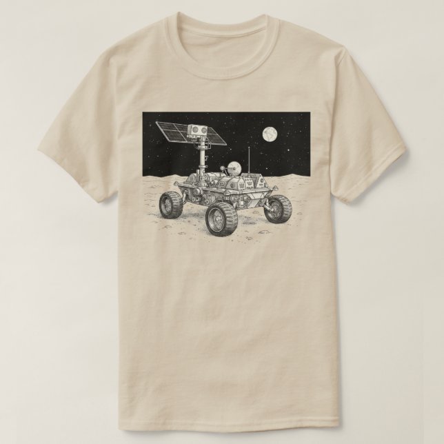 Lunar Rover Exploration Illustration T-Shirt (Design Front)