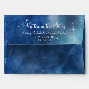 Lunar Sky Full Moon Celestial Monogram Wedding Envelope