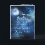 Lunar Sky Full Moon Celestial Wedding Ceremony Programme<br><div class="desc">Lunar Sky Full Moon Celestial Galaxy Watercolor Design, with Night Shining Stars, and Glowing Moon Design on a luxurious Navy Blue, Pale Blue, and hints of purple watercolor texture. With Modern Typography Script Fonts. A trendy Magical design - Personalised Wedding Ceremony Folded Program! ~ Check my shop to see the...</div>