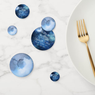 Lunar Sky Full Moon Celestial Wedding Monogram Confetti