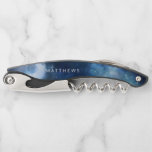 Lunar Sky Full Moon Celestial Wedding Monogram Corkscrew<br><div class="desc">Lunar Sky Full Moon Celestial Galaxy Watercolor Design, with Night Shining Stars, and Glowing Moon Design on a luxurious Navy Blue, Pale Blue, and hints of purple watercolor texture. With Modern Typography Fonts. A trendy Magical design - Personalised Wedding Monogram Newlywed Keepsake Corkscrew! ~ Check my shop to see the...</div>