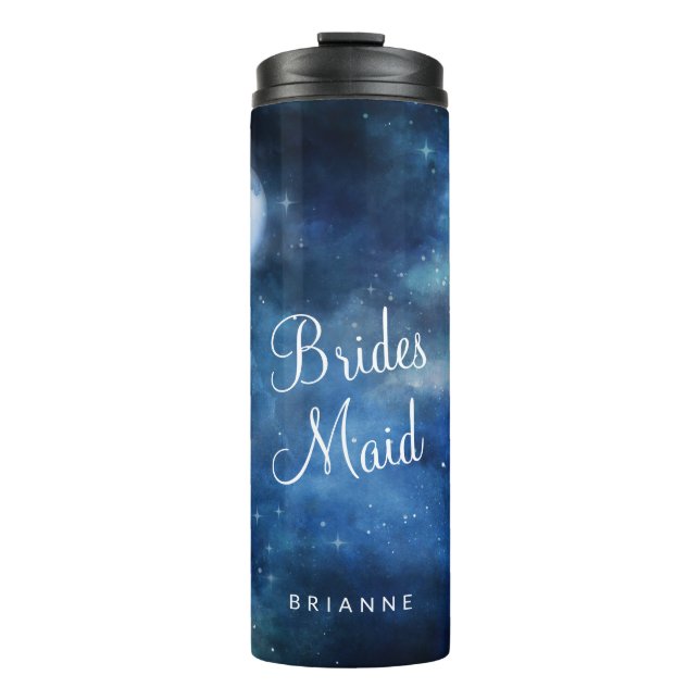 Lunar Sky Full Moon Personalised Bridesmaid Thermal Tumbler (Front)