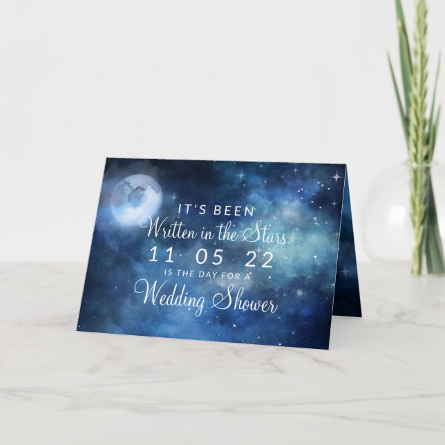 Lunar Sky Full Moon Stars Couple's Wedding Shower Invitation (Front)