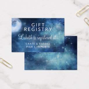 Lunar Sky Moon Shower Gift Registry Insert Card