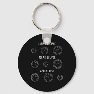 Lunar Solar Eclipse Apocalypse Astronomy Nerd Scie Key Ring