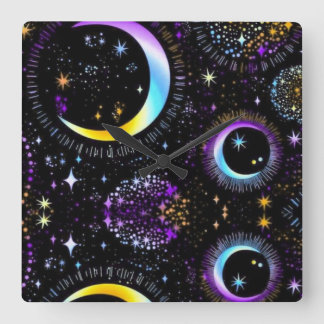Lunar square wall clock