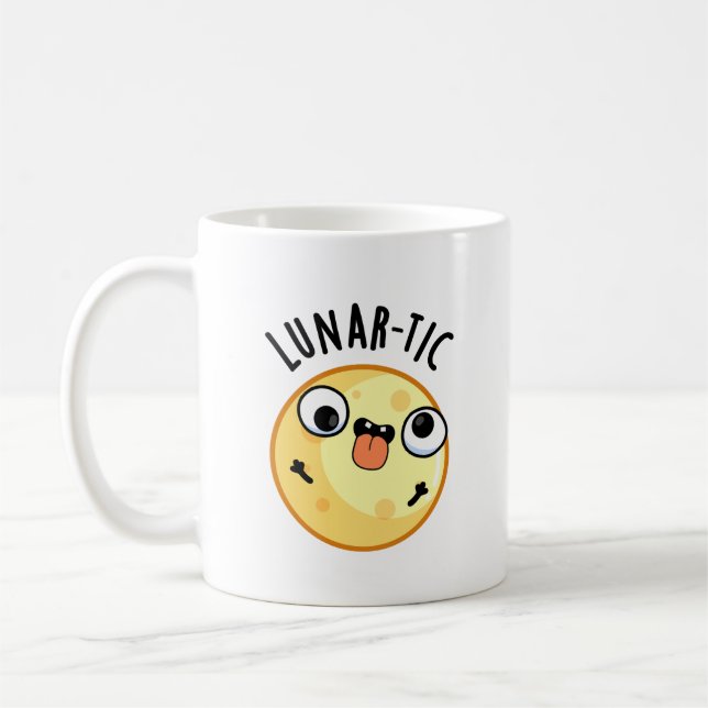 Lunar-tic Funny Astronomy Moon Pun  Coffee Mug (Left)