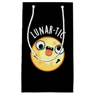 Lunar-tic Funny Astronomy Moon Pun Dark BG Small Gift Bag