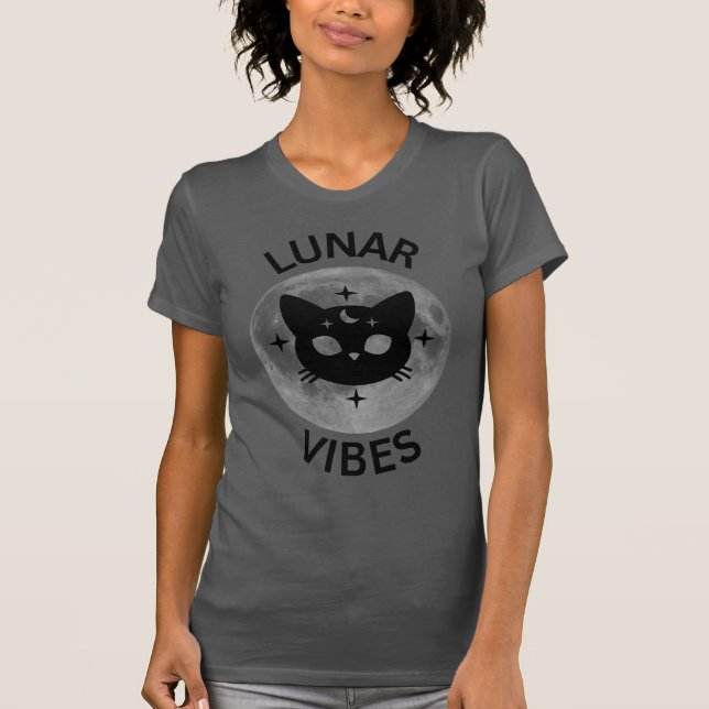 Lunar Vibes Cat + Moon  T-Shirt (Front)