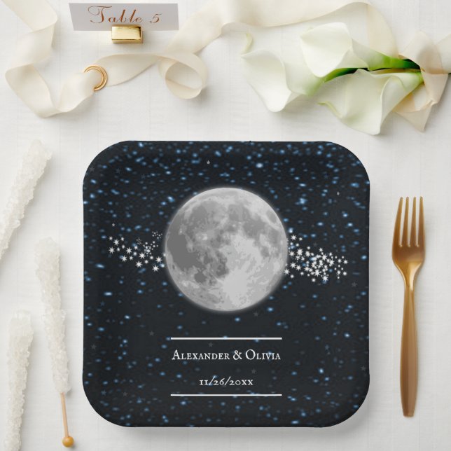 Lunar Wedding Shower Paper Plate (Wedding)