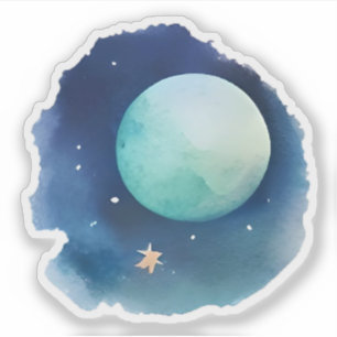 Lunar Whispers: Watercolor Nightscape