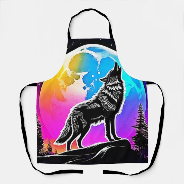 Lunar Wolf Serenade Design Apron (Front)