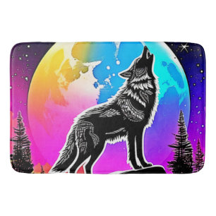 Lunar Wolf Serenade Design Bath Mat